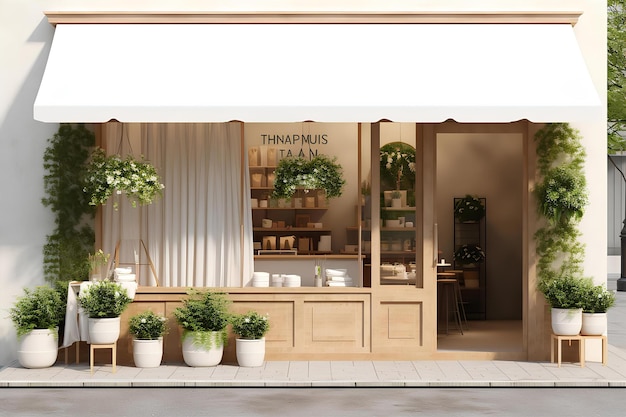 Minimalist Coffee Shop with Mini Garden Cozy Vibes Place to Chill Aesthetic Mini Garden on Store