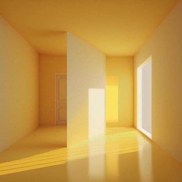 minimalist and colorful interior design architecture visual play Generative AI