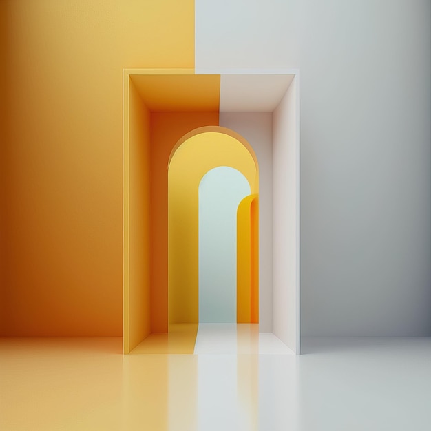 minimalist and colorful interior design architecture visual play Generative AI