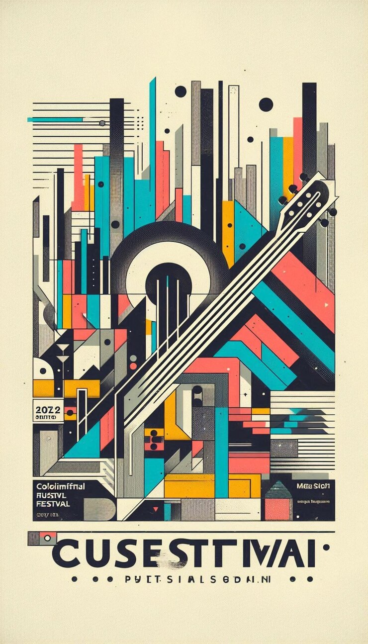 A minimalist colourful neo brutalism design