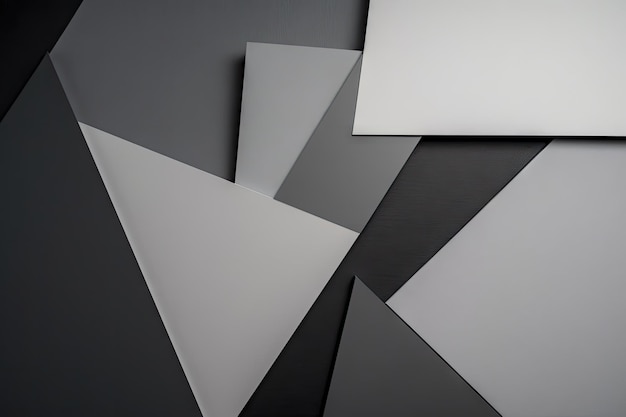 Minimalist composition of geometric shapes in various shades of gray created with generative ai