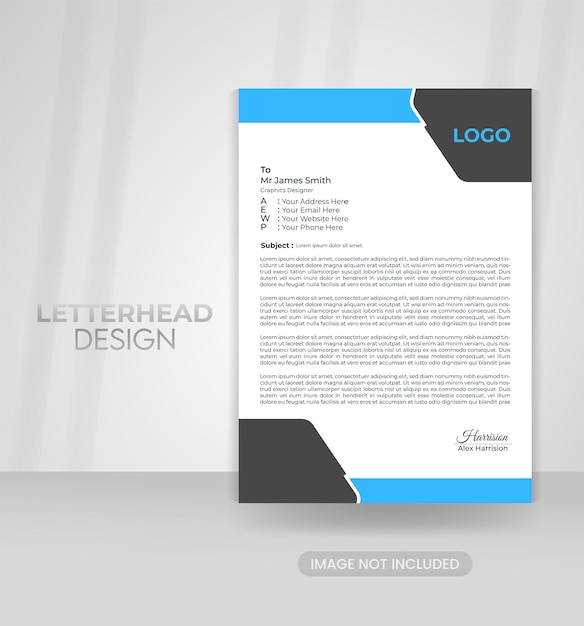 Minimalist concept business style letterhead template design