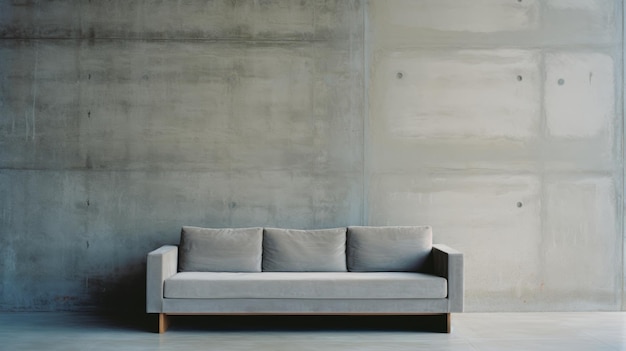 Minimalist Concrete Sofa In Japanese Contemporary Style