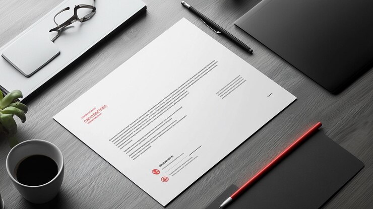 Photo minimalist corporate stationery mockup with laptop and coffee