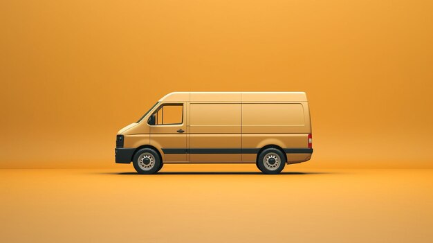 Minimalist Courier Van on Light Background AI generated