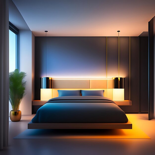 Minimalist decor and ambient lighting