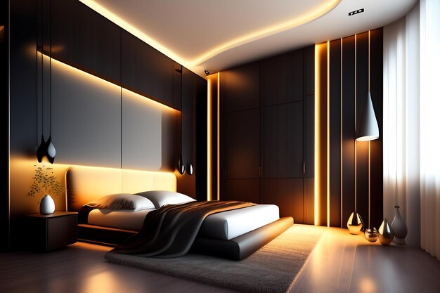 Minimalist decor and ambient lighting