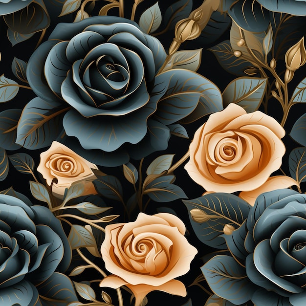 Photo minimalist delicate black rose tile