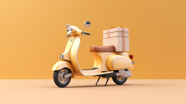 Minimalist Delivery Bike on Light Background AI generated