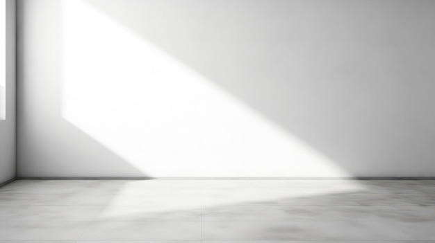 Photo minimalist design concept empty room with white light shadow