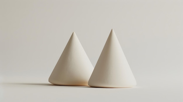 Photo minimalist design exposed a pure 3d clay cone39s essence