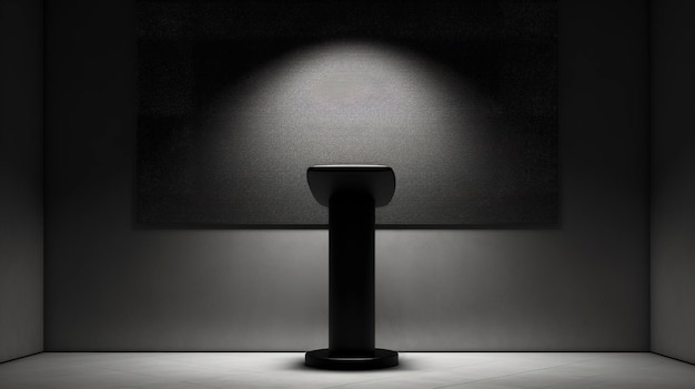 the minimalist design and sleek lines of a public announcement speaker in a monochromatic setting