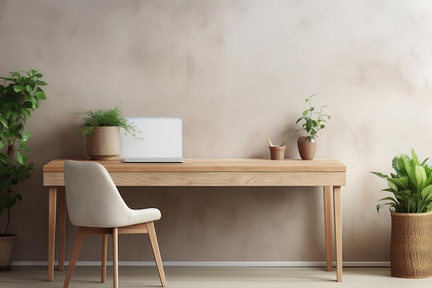 A minimalist desk office in an industrial setting modern room at homme