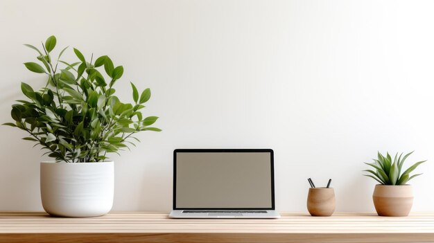 Photo a minimalist desk stands sleek and uncluttered