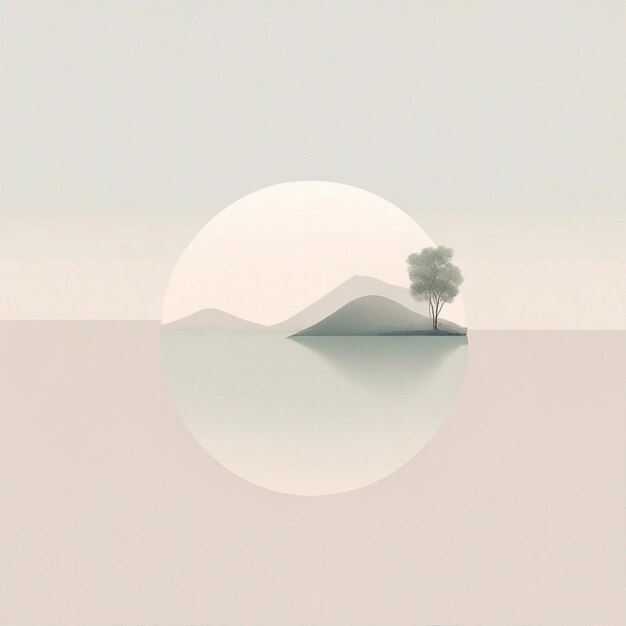 Photo minimalist desktop wallpaper featuring a serene nature landscape