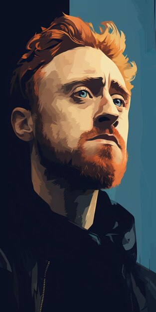 Photo minimalist digital painting of glen in the style of harry potter