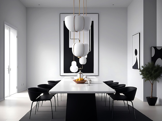 A minimalist dining room