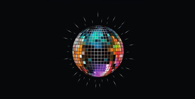 Photo a minimalist of a disco ball with a circle background