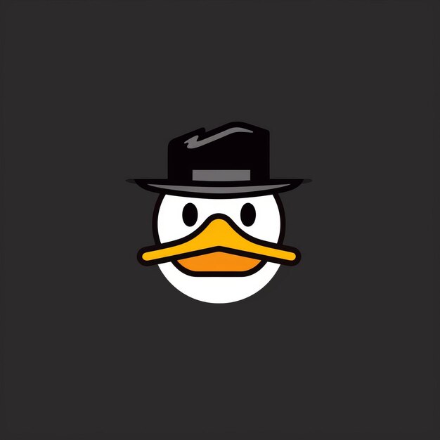 Photo minimalist duck logo with sympathetic beret eyecatching 4k salvagepunk design