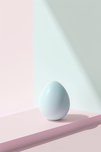 Photo minimalist egg on a pastelcolored geometric background ideal for modern