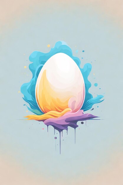 Photo minimalist egg vector logo illustration