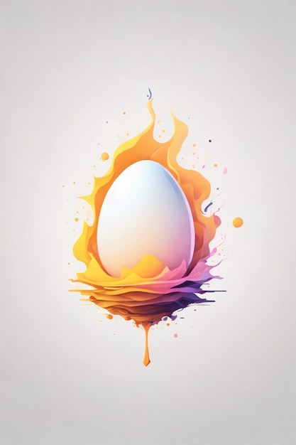 Photo minimalist egg vector logo illustration