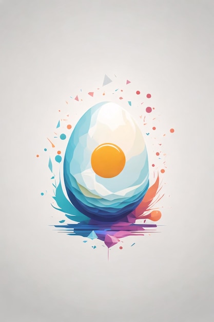 Photo minimalist egg vector logo illustration