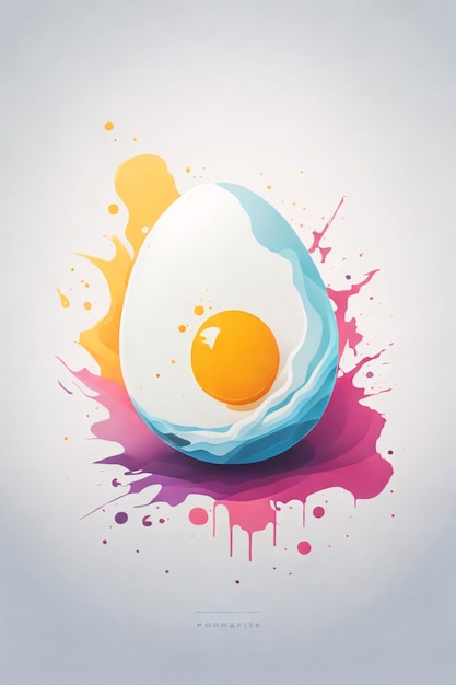 Photo minimalist egg vector logo illustration