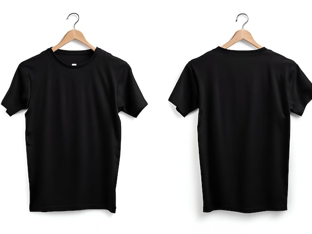 Photo minimalist elegance black tshirt mockup on white