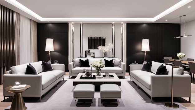 minimalist elegance living room sleek furniture neutral colors geometric shapes amp smart storage