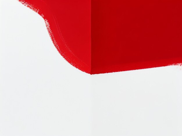 Minimalist Elegance Ruby Red Paint Texture on White Canvas