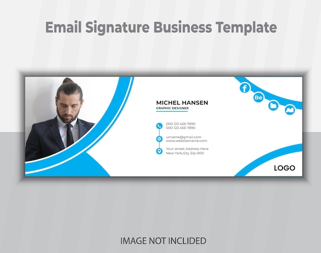 Photo minimalist email signature template design