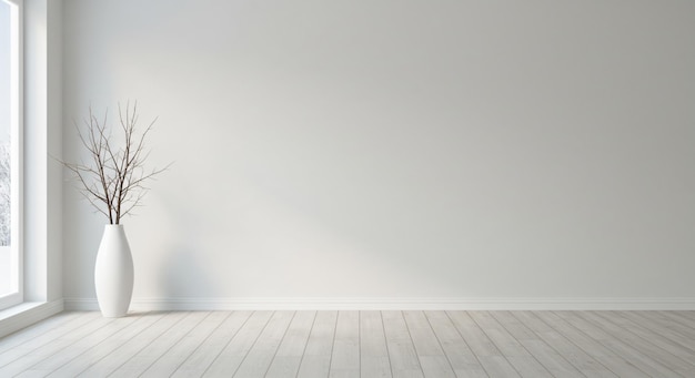 minimalist empty room with vase background