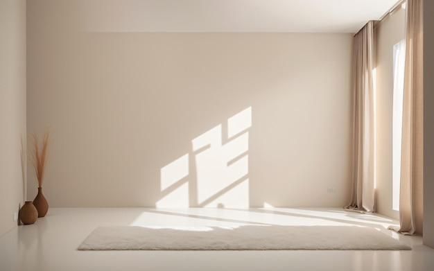 사진 따뜻한 톤의 미니멀리스트 빈 방