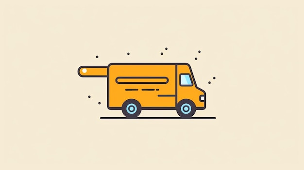 Minimalist Envelope with Delivery Truck Icon AI generated