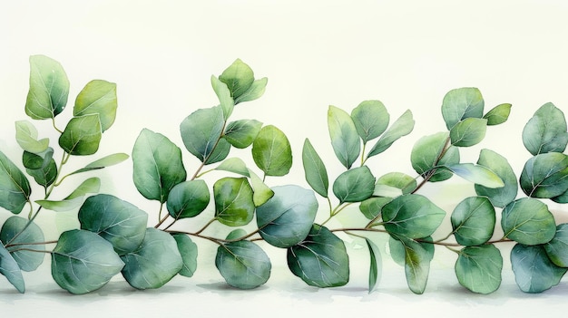 Foto minimalista acquerello di eucalipto boho decorazione nuziale ai generativa