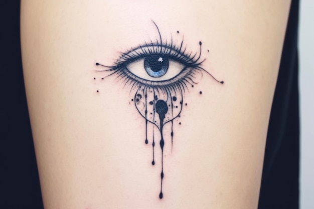 A minimalist evil eye tattoo design created with generative ai