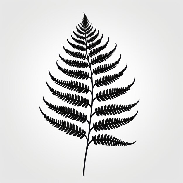 Photo minimalist fern silhouette vector illustration on gray background