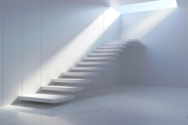 Minimalist floating staircase designs octane rende