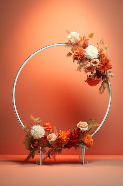 Photo minimalist floral hoop digital backdrop