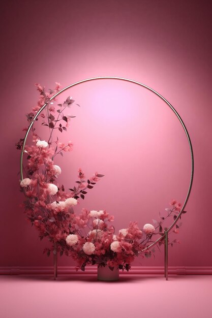 минималистский цветочный обруч цифровой фон