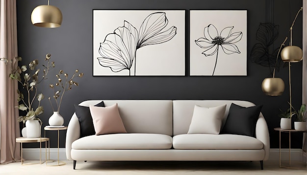 Minimalist Floral Wall Art Unveiling Powerful Messages Through Black Line Elements