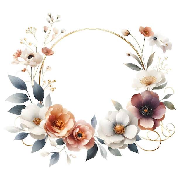 Минималистские цветы акварельные границы для свадебного поздравления или приглашения изолированный роскошный винтаж