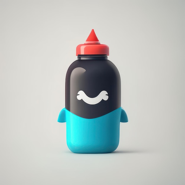 Minimalist funny bottle character Generative AI