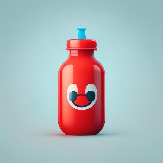 Minimalist funny bottle character Generative AI