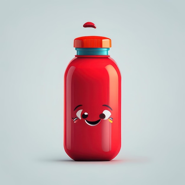 Minimalist funny bottle character Generative AI