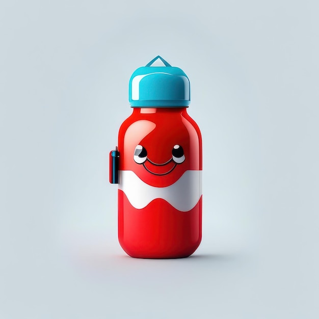Minimalist funny bottle character Generative AI