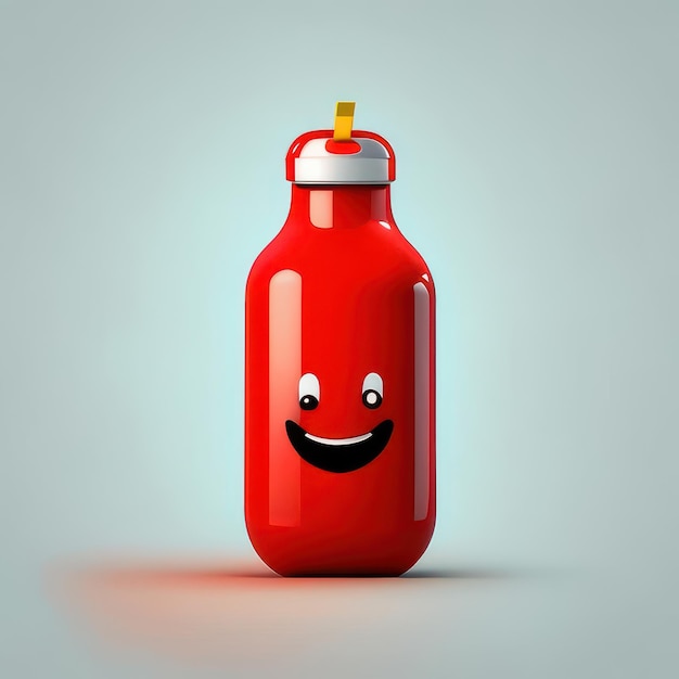 Minimalist funny bottle character Generative AI