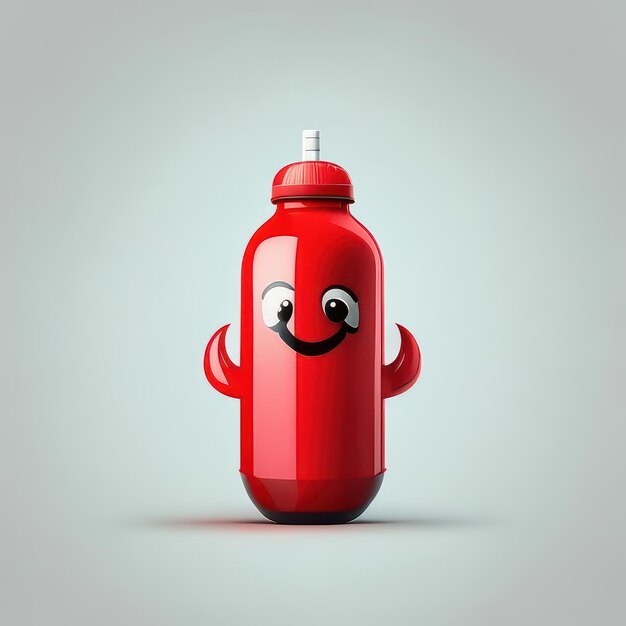 Minimalist funny bottle character Generative AI