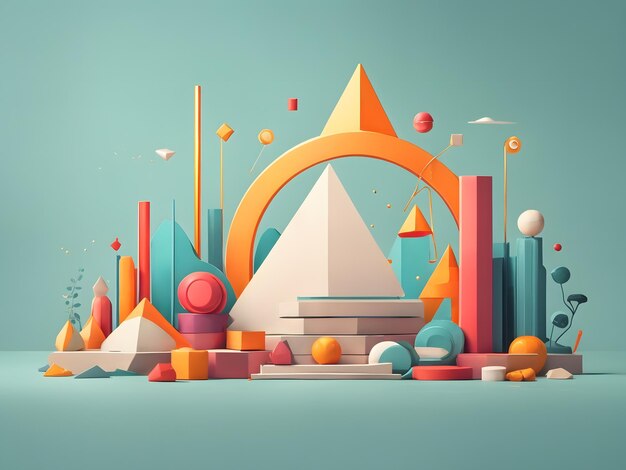 Minimalist Geometric shapes Outstanding accounting flat illustration